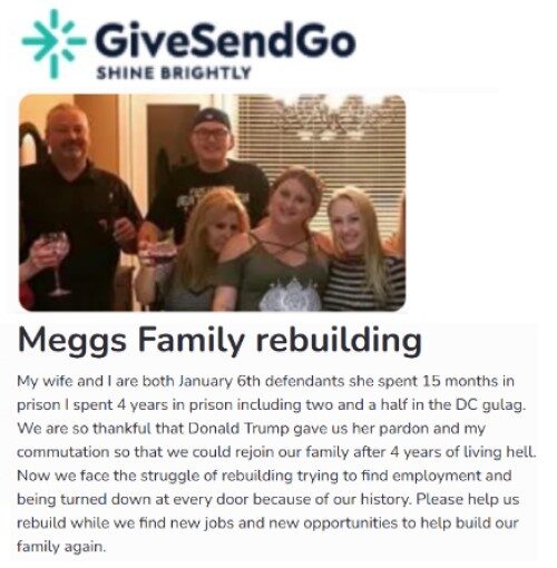 Kelly Meggs givesendgo
