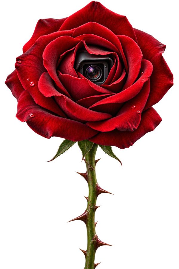 Stemmed Rose w/ hidden camera